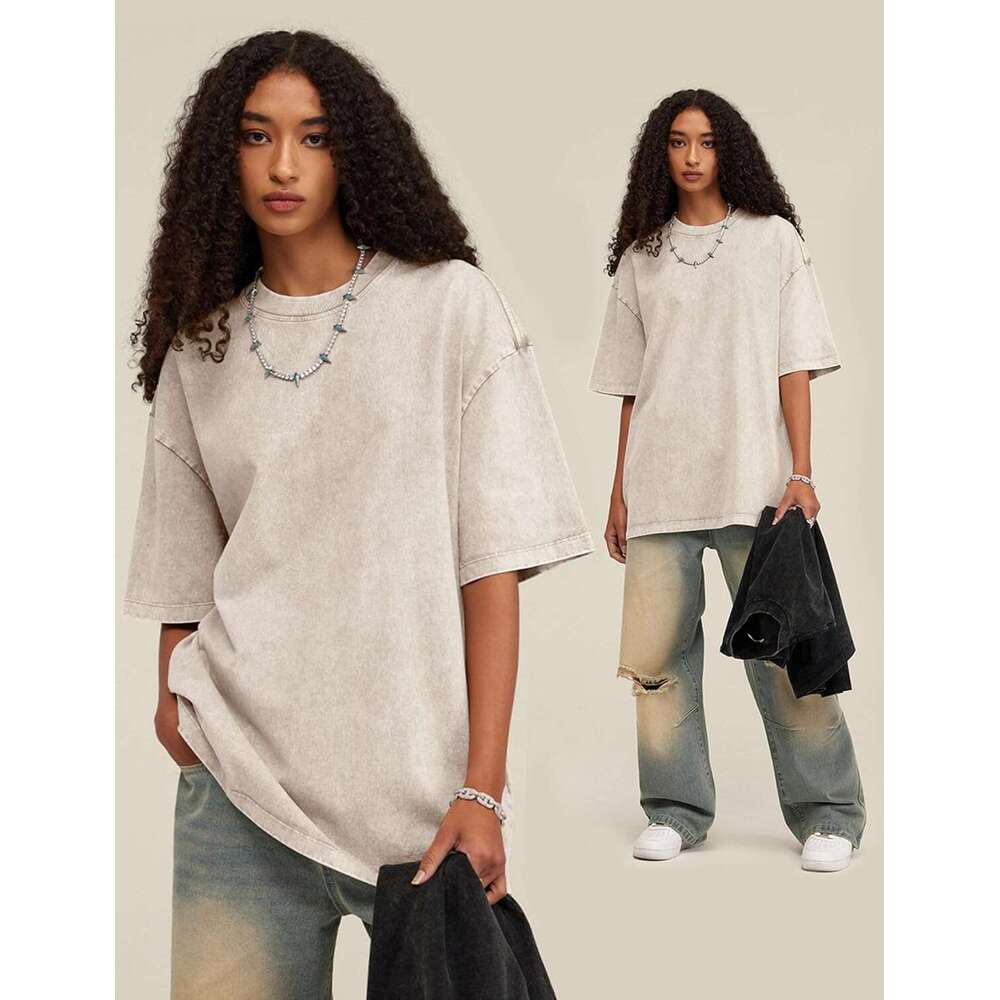 3 Pack Men Oversized T Shirts Vintage Tee Loose Fit Short Sleeve Casual Streetwear Baggy Washed Unisex Tops