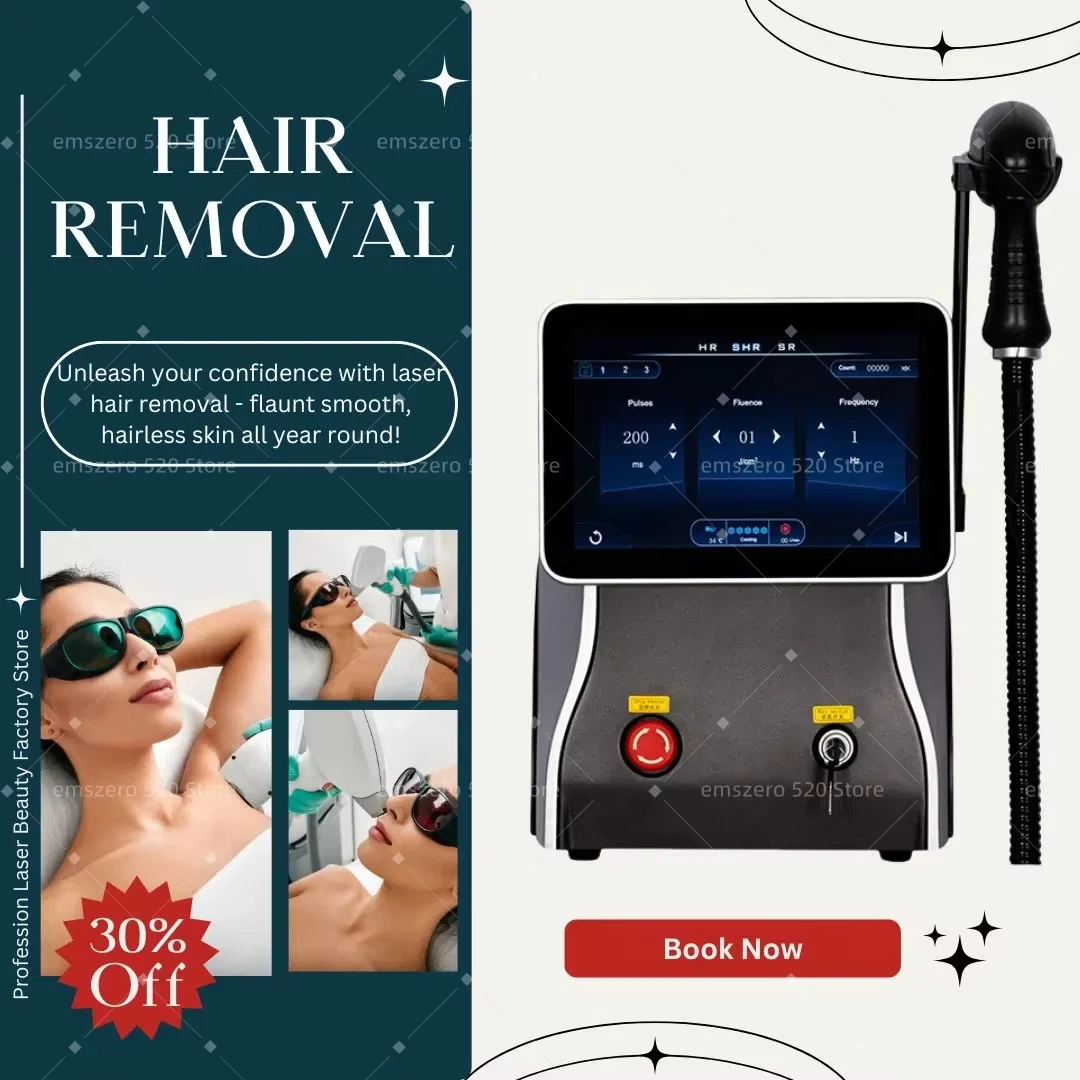 Air Cooling Permanent Laser Hair Removal 3 Wavelength 755NM 808NM 1064NM Diode Laser Hair Removal Equipment