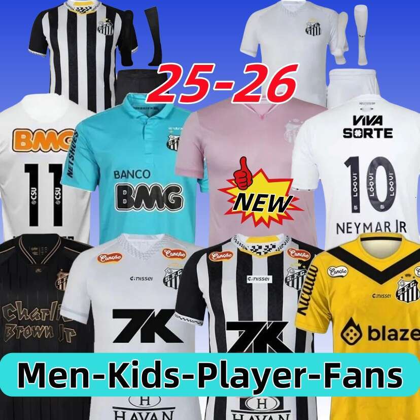 25 26 NEYMAR JR santos retro soccer jerseys THACIANO LEO GODOY VERON W.BIGODE FURCH ROLLHEISER BARREAL 2025 football shirt GUILHERME SOARESmen kids KITS