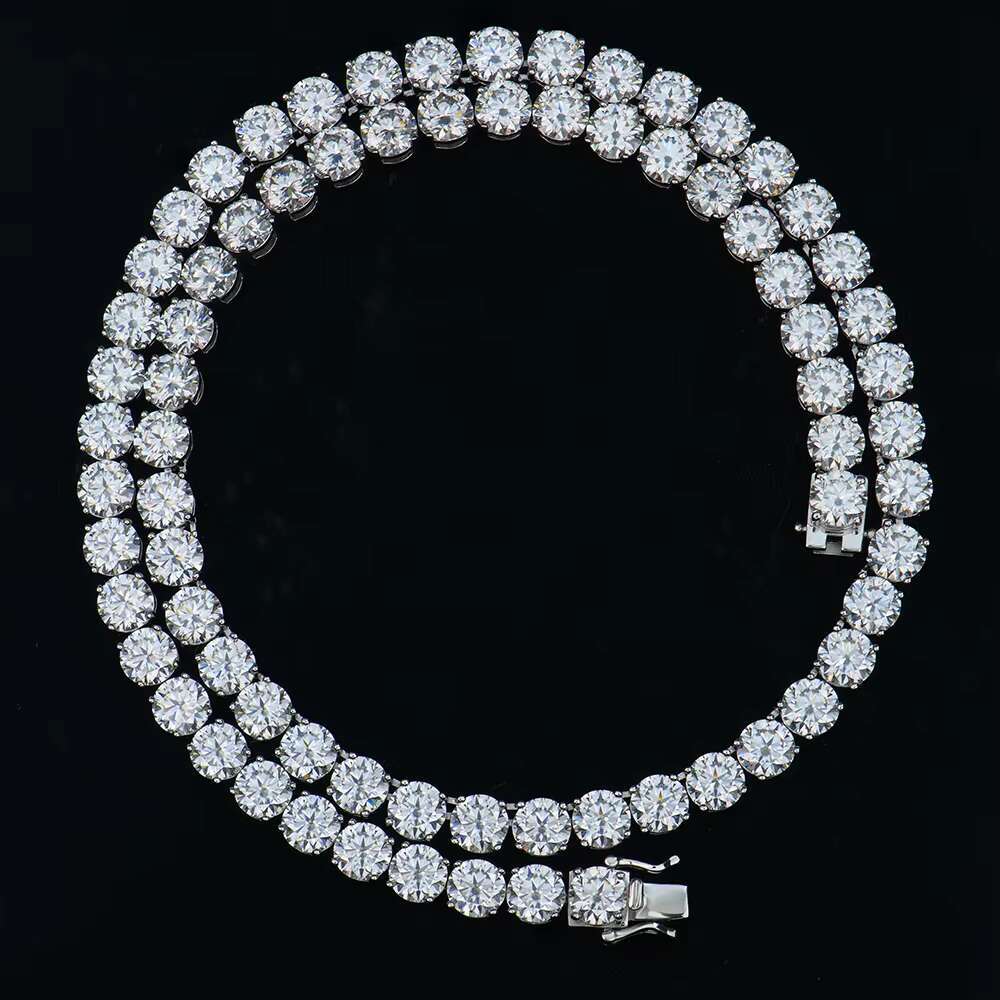 Fine Jewelry High Quality S925 Sterling Silver Tennis Chain 2-6mm VVS Moissanite Iced Out Unisex Necklace GRA Certified