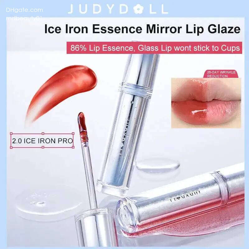 Judydoll Ice Iron Glaze Lipsticks Non-Stick Cups Mirror Shine Watery Lip Lotion Metal Brush Makeup Cosmetics X250705