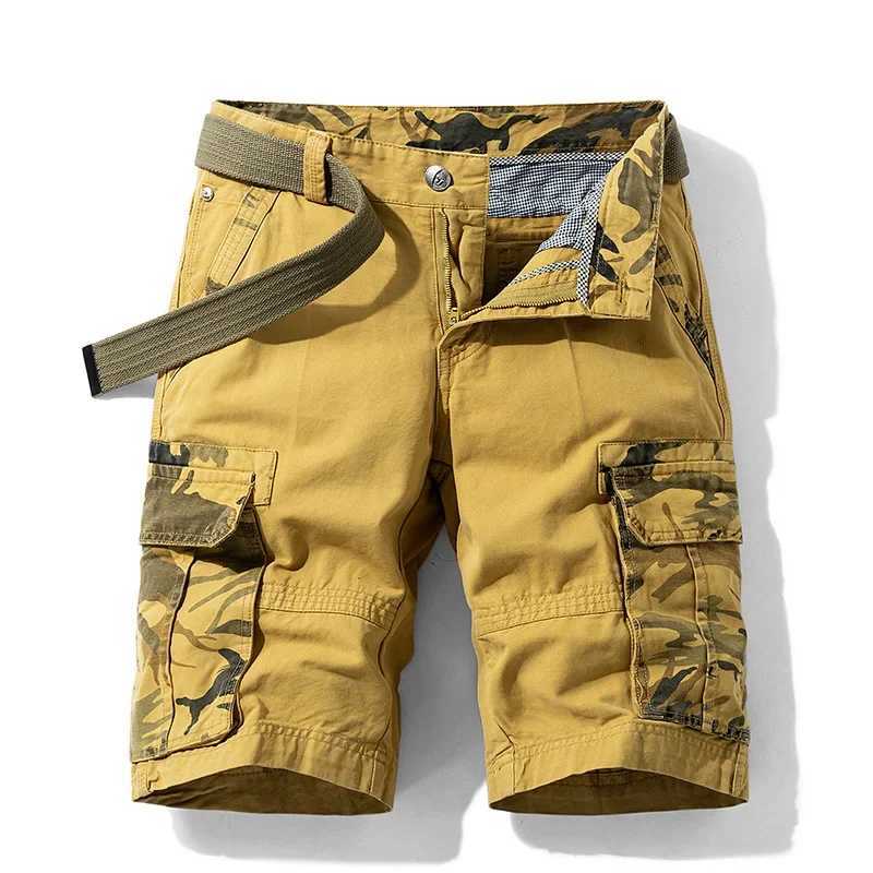 Summer Men Cargo Camouflage Shorts Mens Cotton Beach Multi Pocket Shorts Man Spring Casual Joggers Shorts Male Dropshipping W250705