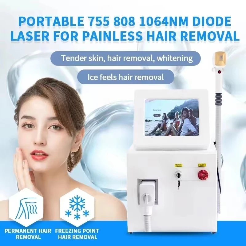 Diode Laser Hair Removal, Painless and Long-lasting 755nm 808nm 1064nm 3 Wavelength - Perfect Hair Removal for Women and Salons