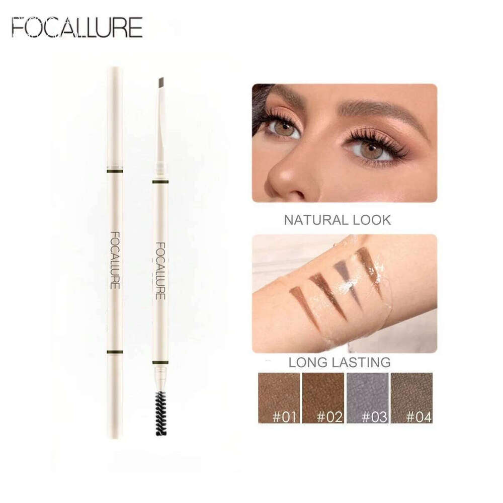 FOCALLURE Pencil Ultra Fine Eyebrow Enhancer Pen Brown Waterproof Long-lasting Precise Eye Brow Makeup Beauty Cosmetics X250705