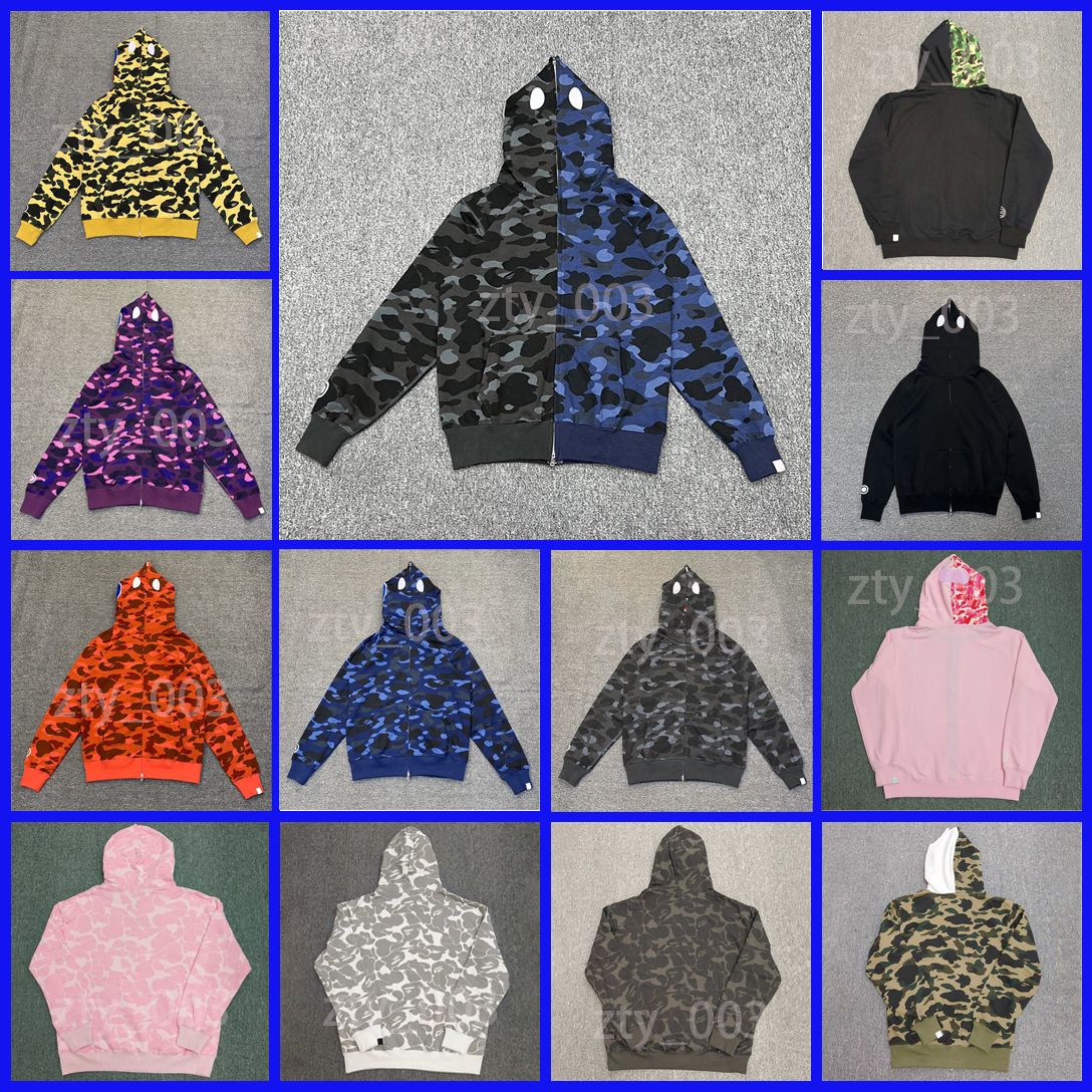 designer mens hoodie shark zip up hooded hoodies y2k womens classic zipper jacket street sweatshirts