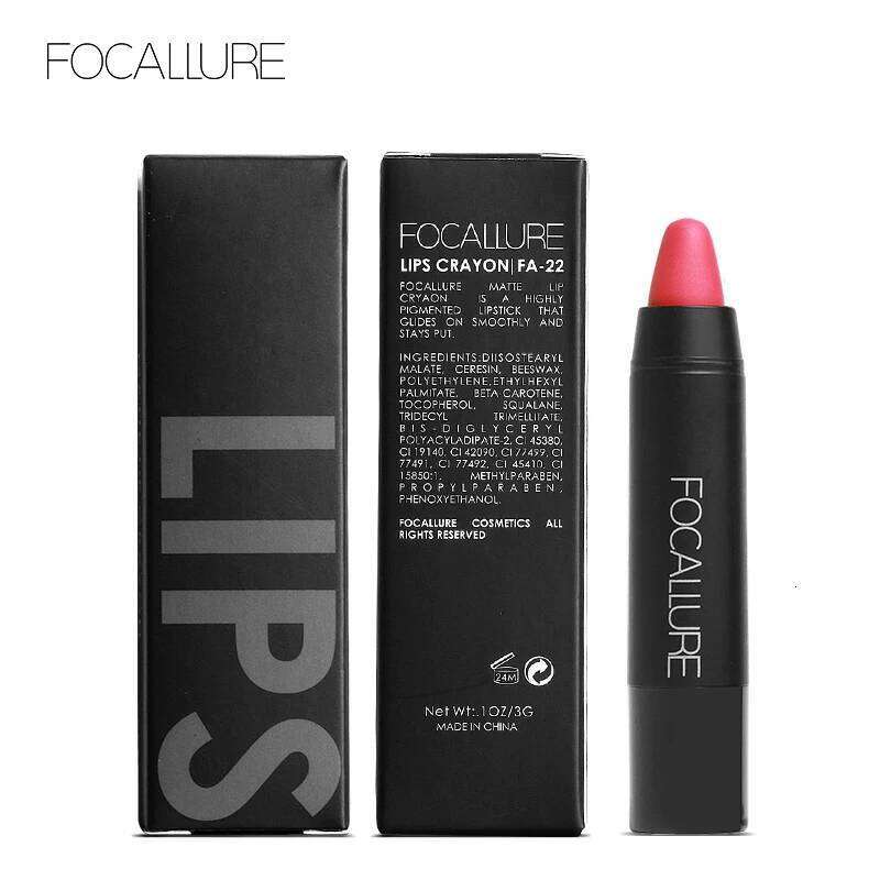 FOCALLURE 19 Colors Lipstick Waterproof Long lasting Cosmetic Easy to Wear stick Matte Lip Batom X250703 X250705