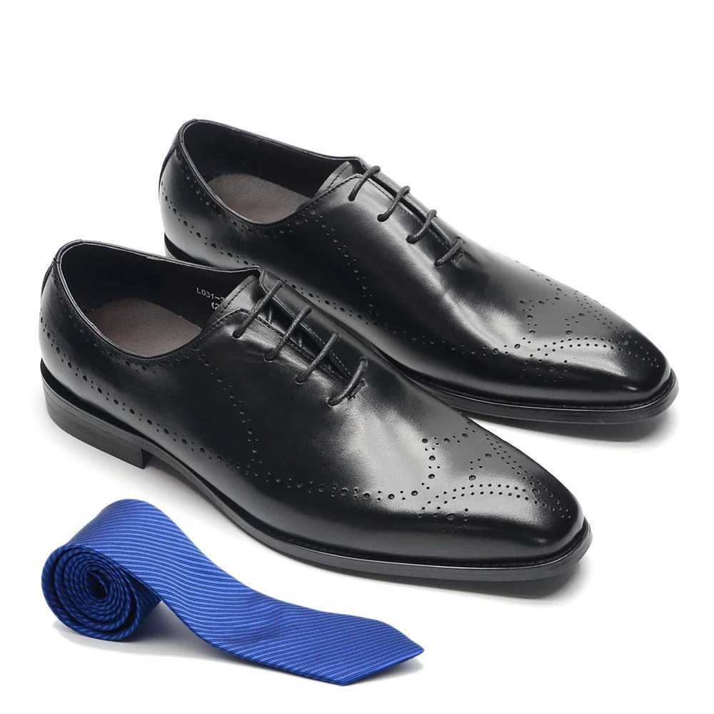 Luxury Italian Mens Wedding Dress Shoes Genuine Leather Handmade Brogue Wingtip Oxford Shoes Black Brown Formal Shoes for Men W250705