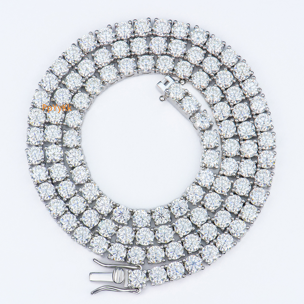 Designer Necklace 4mm Unisex Hip Hop Bling Jewelry Iced Out 925 Sterling Silver GRA VVS Moissanite Tennis Chain High Quality