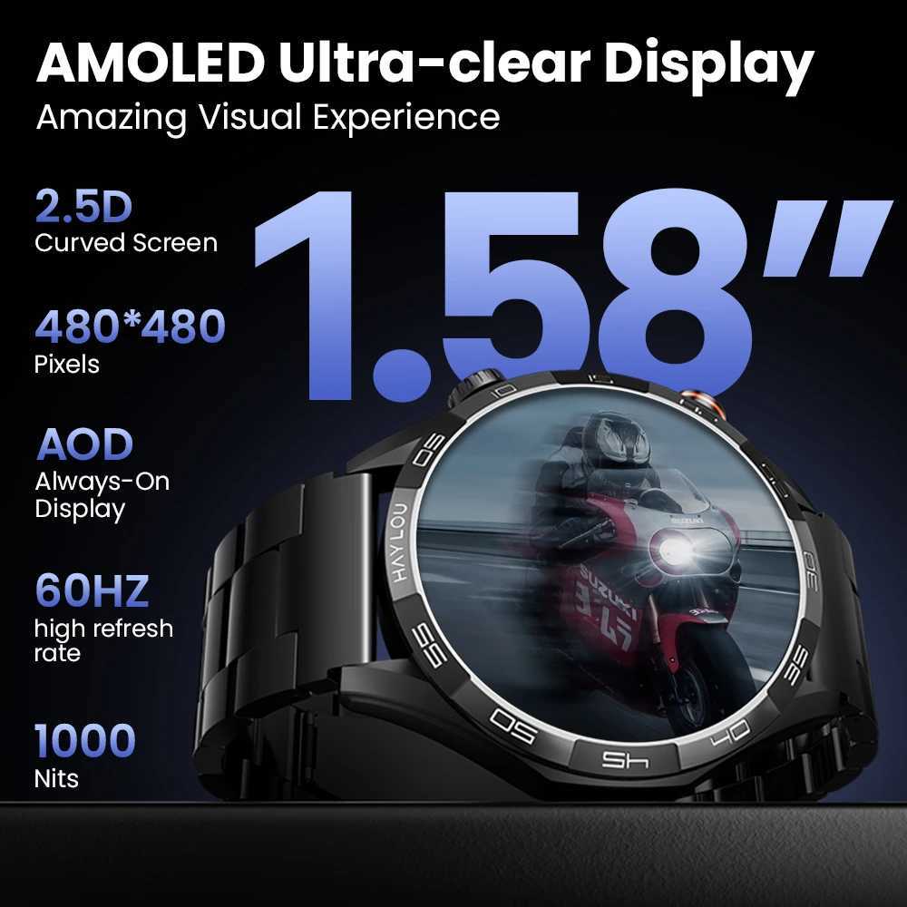 Haylou Solar 5 Voice Calling Smartwatch 1.58 AMOLED Display 60Hz Smart Watch 24H Health Monitoring Sports Smartwatch for Men XJ250705
