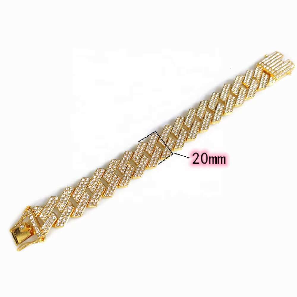 Fashion Mens 20mm Cuban Link Chain Necklace Jewelry for Women Silver Rose Gold Iced Out Diamond Hip Hop Miami Cuban Link Chain
