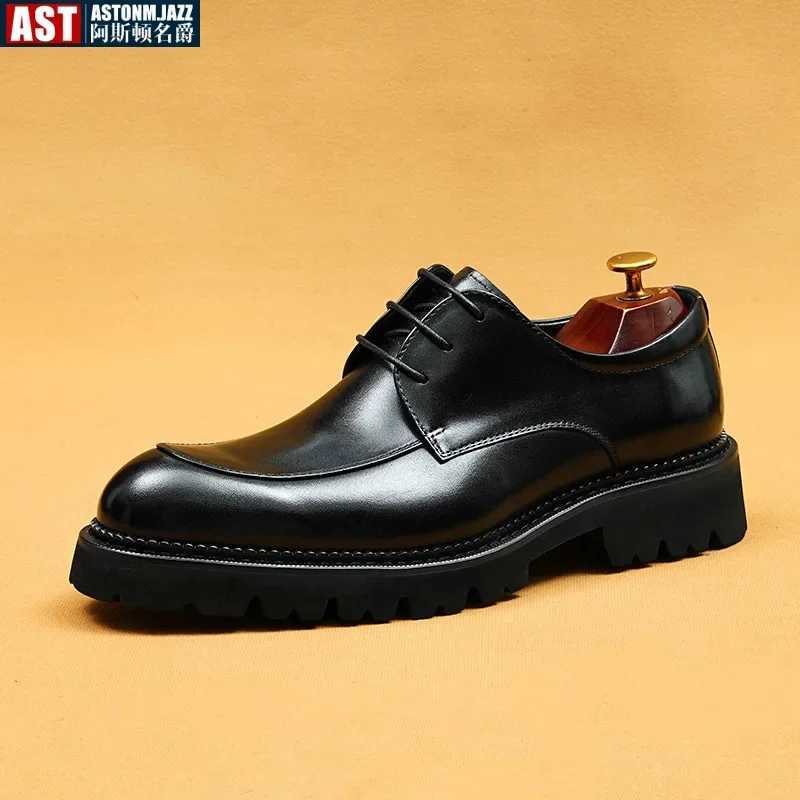 Luxury Mens Oxford Genuine Leather Shoes Black Brown Classic Shoes Brogue Lace Up Dress Wedding Office Business Men Formal Shoes W250705