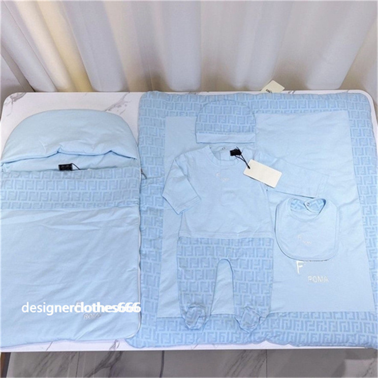 Autumn and winter baby designer new brand men's and women's baby climbing clothes simple long sleeve cotton onesie sleeping bag five-piece hip hop climbing clothing D21