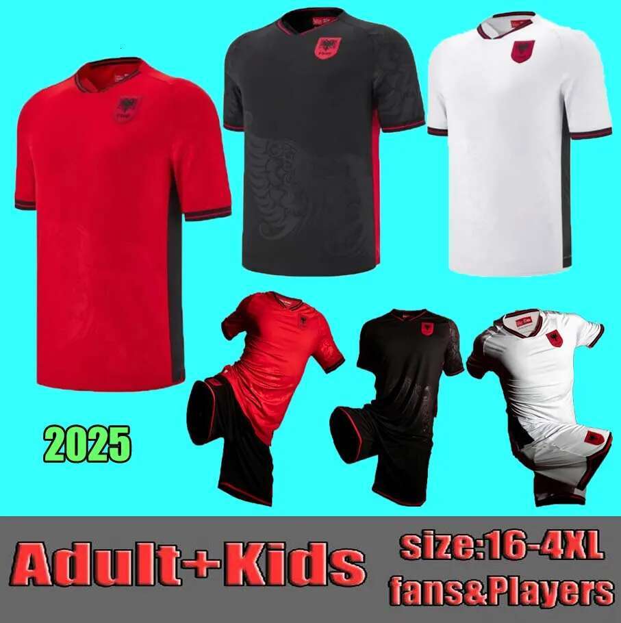 XXXL 4XL 25 26 Albania National Men's Team Soccer Jerseys 2025 2026 ASANI UZUNI ASLLANI MUCI N.BRAMI LACI RAMADANI Football Shirts Men Uniforms Kids Kits Set