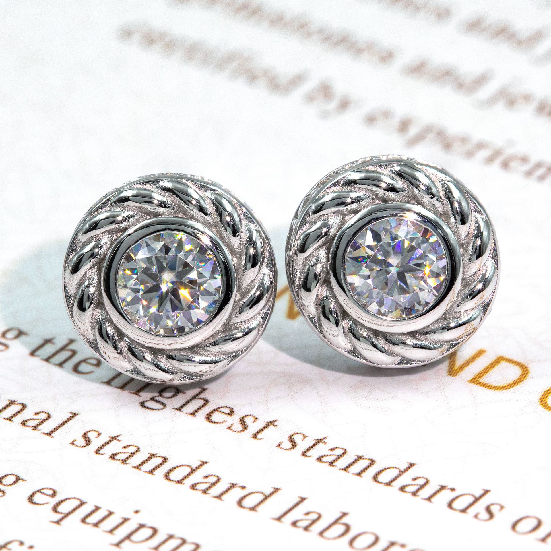 VVS Moissanite Diamond Ear Studs 925 Silver Hip Hop Jewelry Men Women Hot Sell Simple Earrings