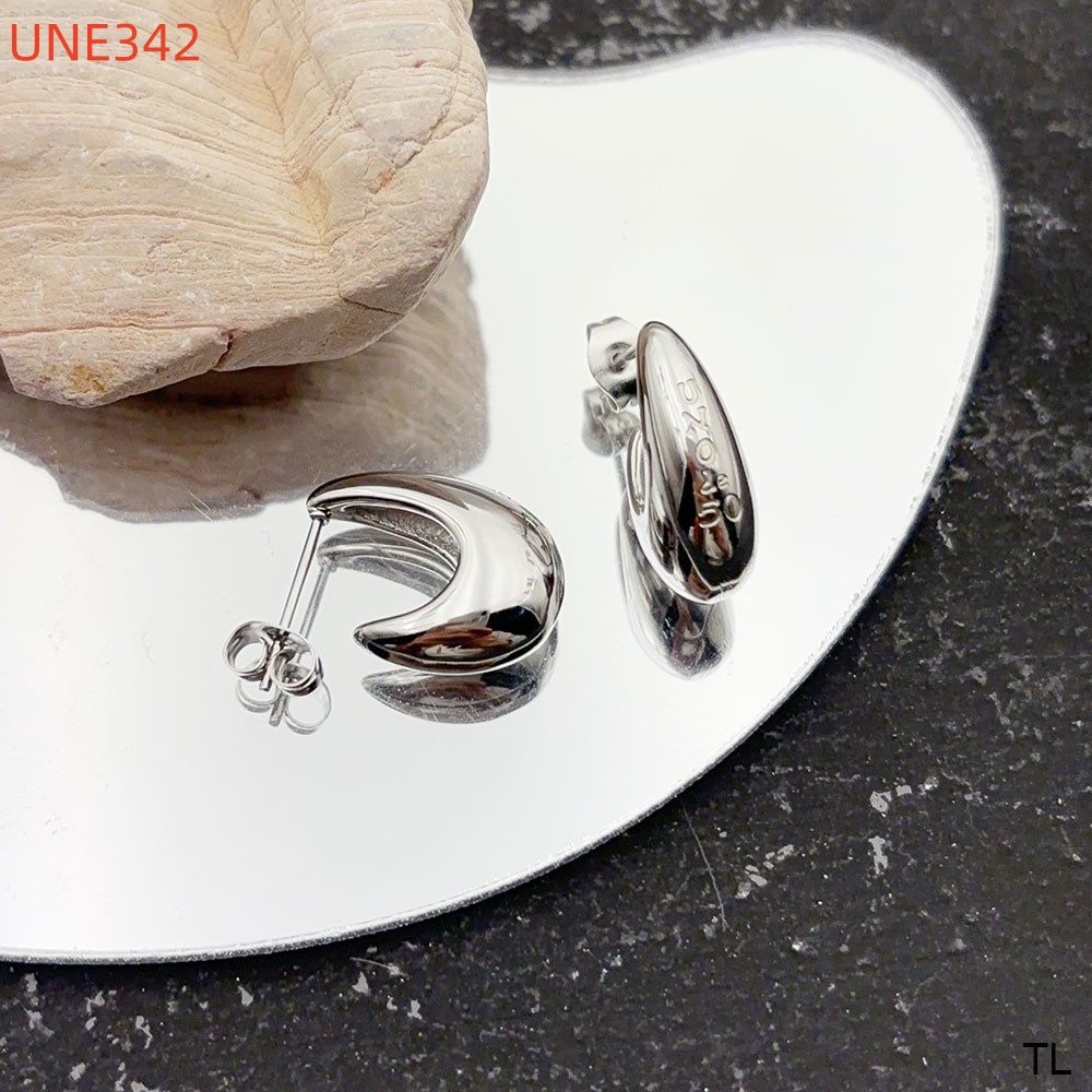 Fashion Women Girls Silver Gold Stainless Steel Uno de50 Black Lock Key Drop Retro Oil Span Earrings Jewelry