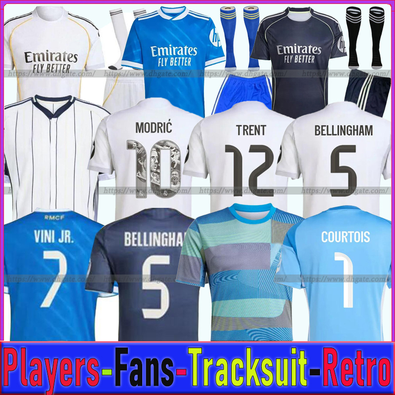 25 26 Real MadridSoccer Jerseys RODRGO Bellingham Camiseta Football Jerseys VINI JR ARDA GULER Mbappe Retro RAUL ZIDANE Football Shirt Tracksuit men kids kit