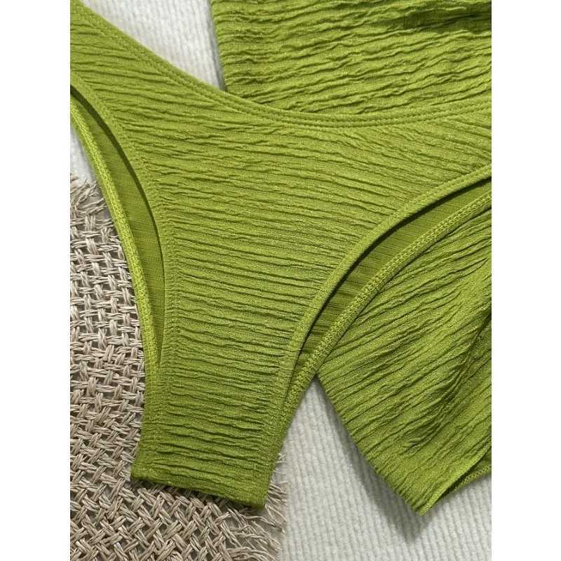 Two-piece swimsuits with a feminine touch off-the-shoulder style and a popular three-piece bikini swimsuit for women XJ250624