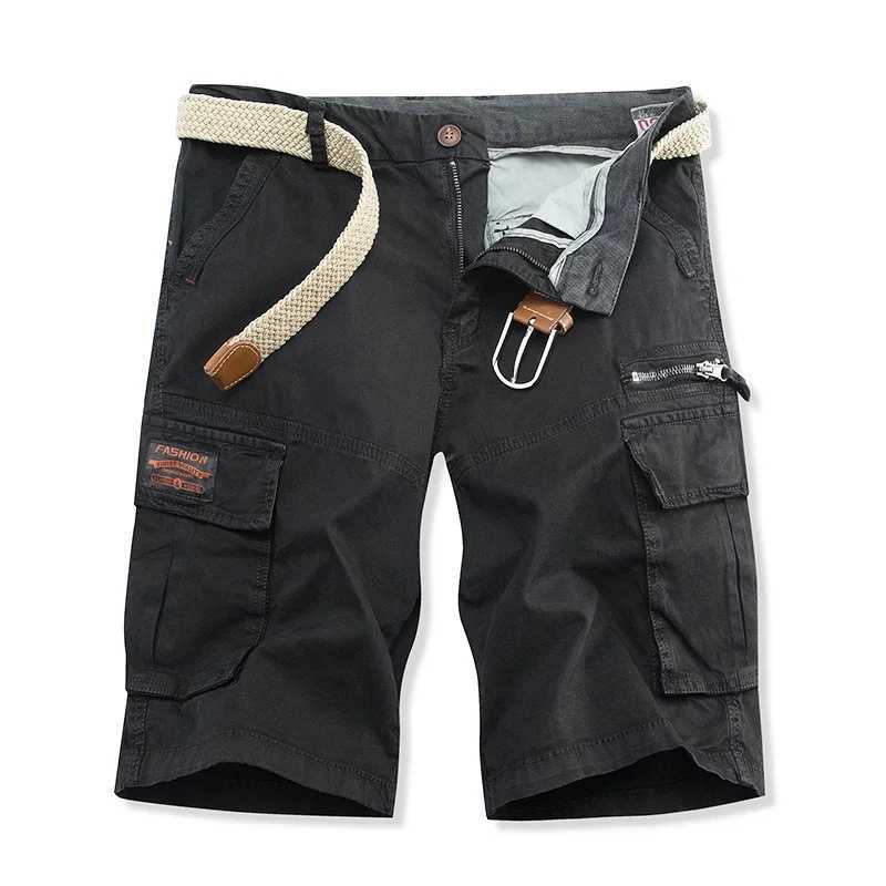2023 Summer Mens Baggy Multi Pocket Shorts Military Goods Casual Mens Cotton Khaki Mens Tactical Shorts Versatile Solid Pants W250705