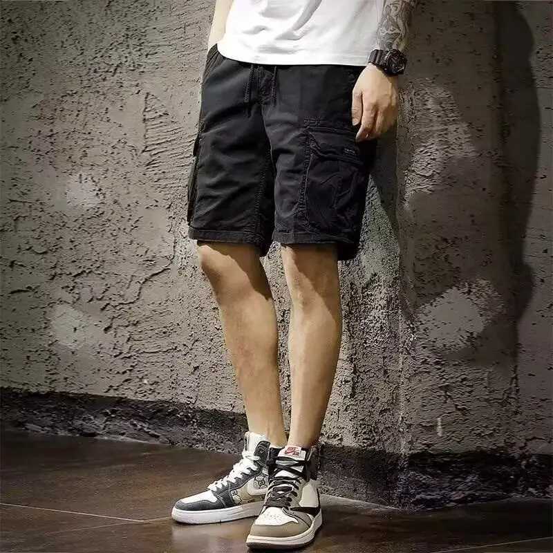 American Retro Trendy Brand Cargo Shorts for Men Loose Fit 2025 Summer New Five-point Casual Shorts W250705