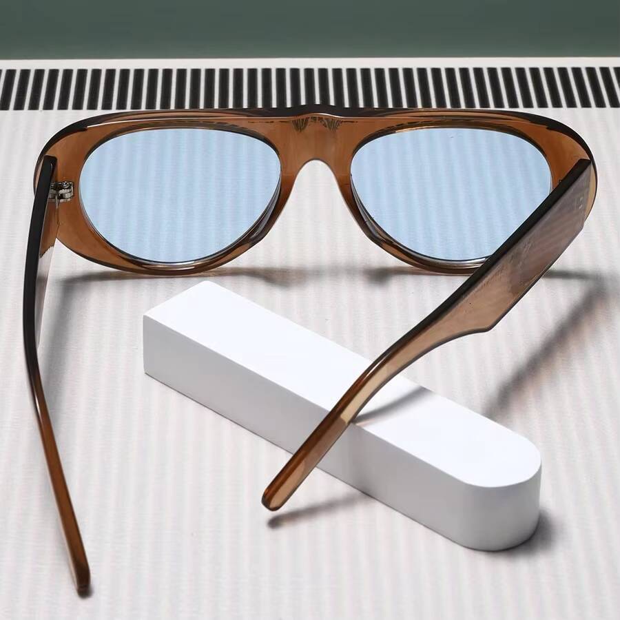 New Retro Oval Large Frame Fashion Accessories Minimalist Design UV Resistant Sunglasses Female ddmythur