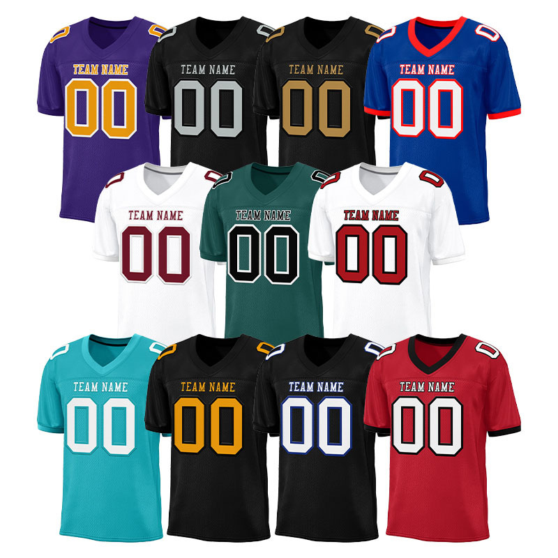 Customizable American Football Jersey Breathable Short-Sleeve Rugby Shirt for Training