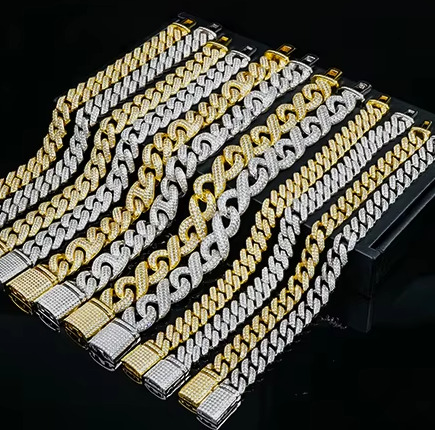 Luxury Hip Hop Jewelry Moissanite Necklace Cuabn Bracelet GRA Certified Men 925 Sterling Silver Fashion High Quality Iced Out Cuban Link Chain