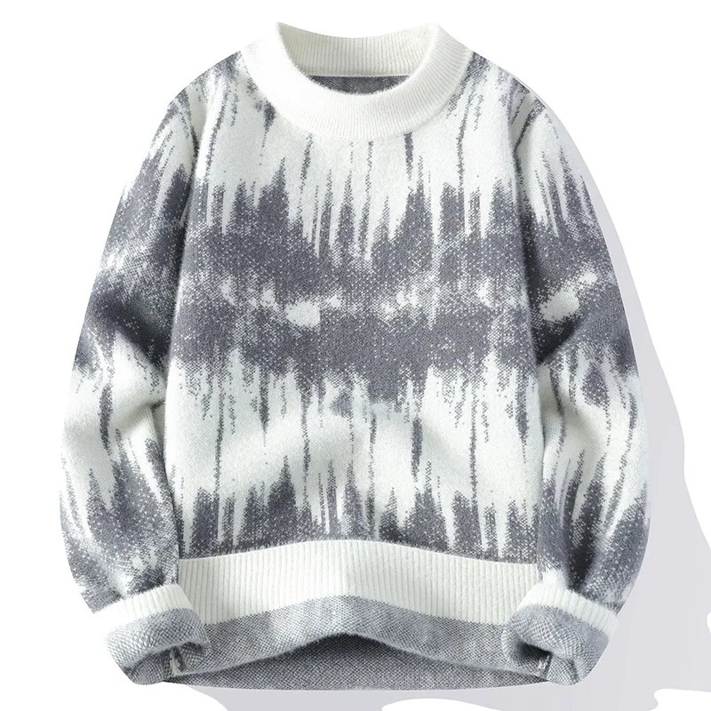 Mens Trendy Color Blocked Sweater American Men Classic Autumn Knitted Pullover Fashionable Slim Fit Harajuku Retro Multi-color 250704