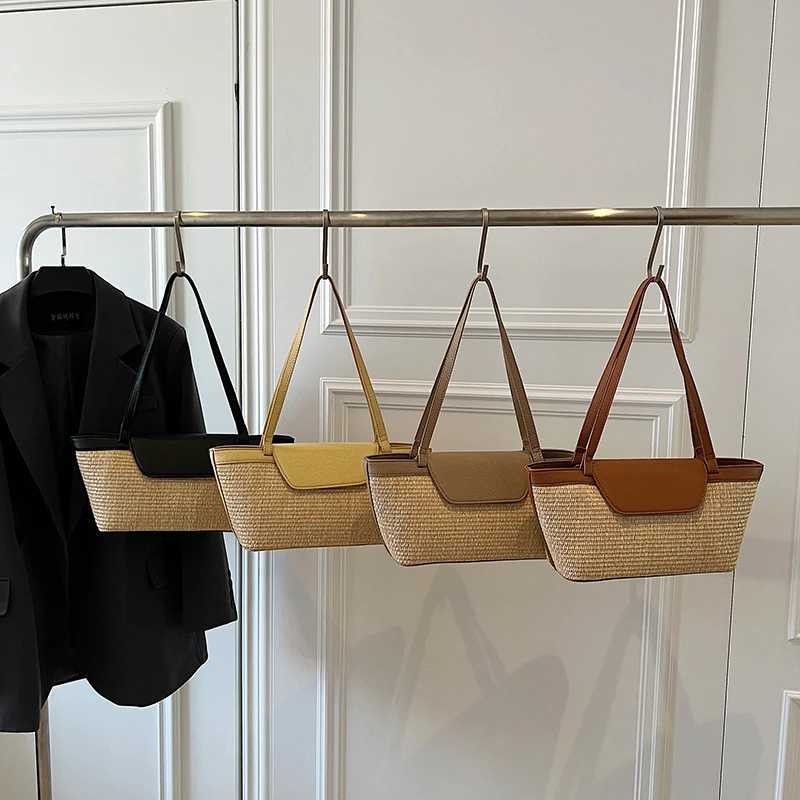 2025 Summer Womens Weave Straw Shoulder Bags New Tote Bag for Ladies Beach Bags Lady Handbags and Purses XJ250704