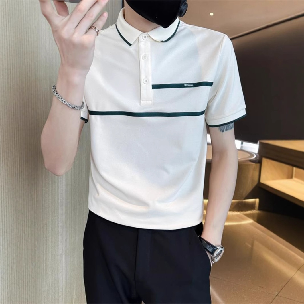 Men's Polo Shirt Trendy Brand Turn-down Collar T-shirt Men's Half Sleeve 2025 New Summer Short Sleeve Shirt Cool Short Designer Short Sleeve