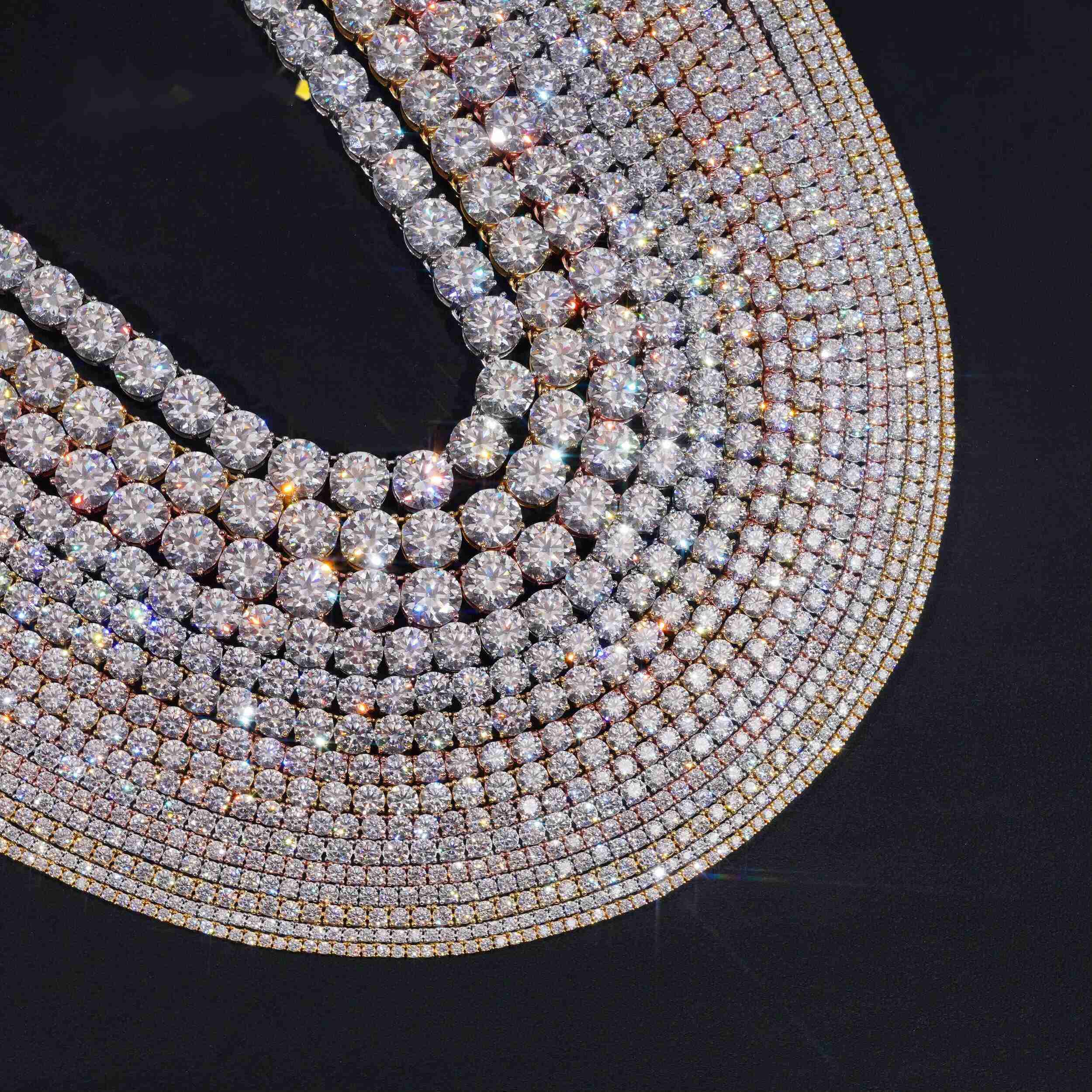 Luxury Jewelry 925 Silver VVS Moissanite Tennis Chain Bracelet Necklace Hip Hop Fashion High Quality GRA Certified