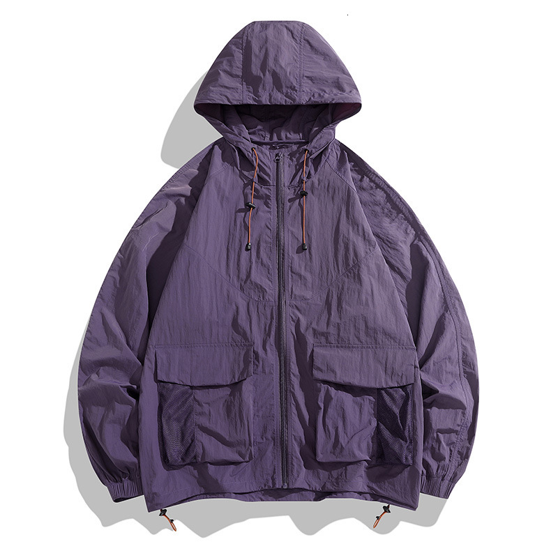 Mountain Style for Men and Women Outdoor Camping Travel Multi-Pocket Workwear Skin Jacket Thin Breathable Hooded Sun Protection Clothing