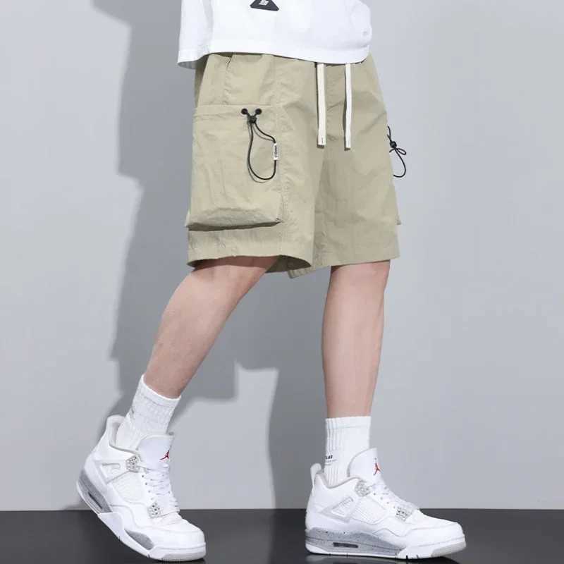 2024 New Summer Thin Cargo Men Loose Shorts Pocket Baggy Shorts Male Trendy Streetwear Hip Hop Korean Popular Y2k Clothing W250705