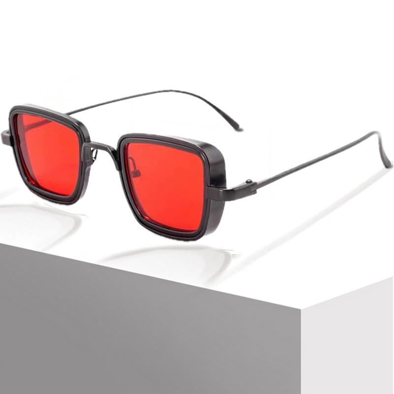 CB Steampunk Sunglasses Retro Brand Shades Men Women Sun Glasses UV400 Square Vintage Thick-Edged Metal Frame Trendy Stylish Millionaire