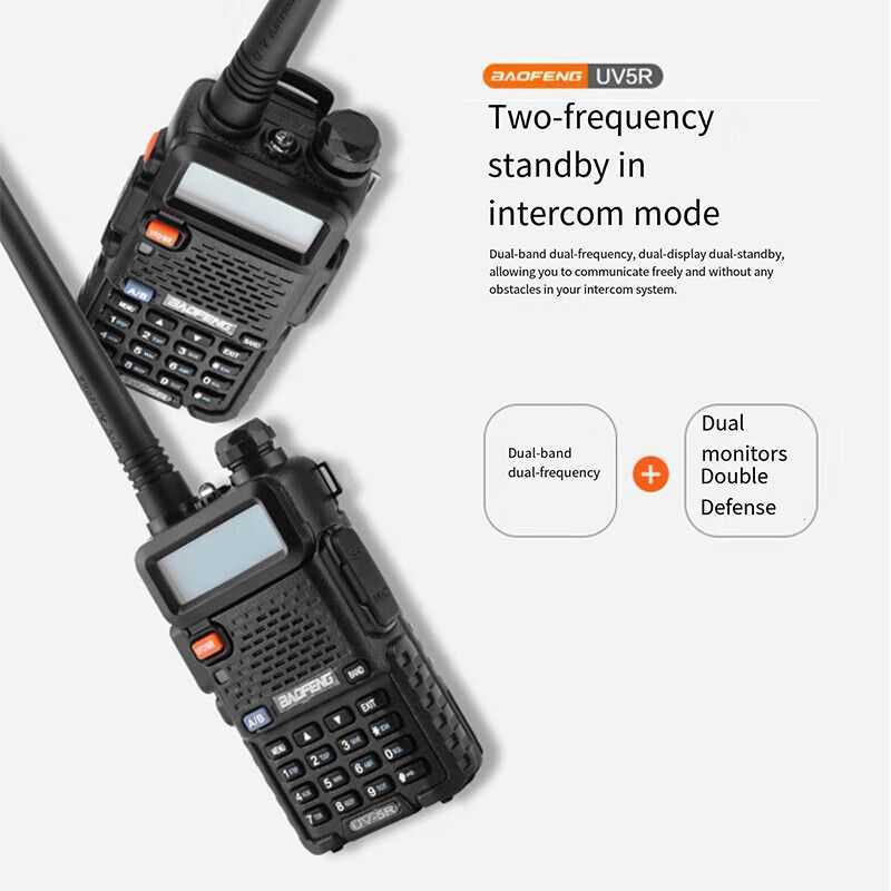 Baofeng UV-5R upgraded walkie-talkie - high-power, long-distance commercial and civilian wireless FM dual-band handheld radio