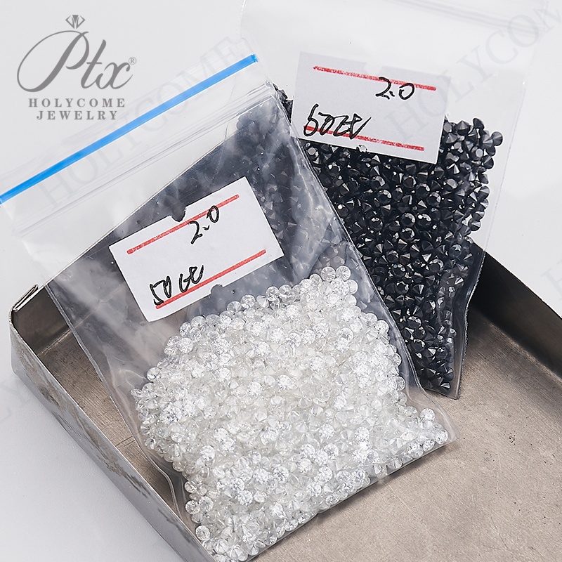 0.8mm-3mm Small Size Round Brilliant Cut Synthetic Moissanite Stones Loose Gemstone White 1mm 1.5mm 2mm D VVS Melee Moissanite Diamond for Jewelry Mak