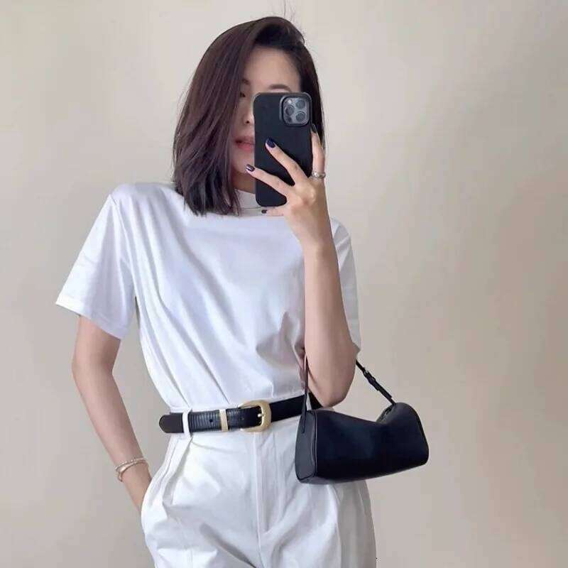 Cowhide Pencil Case Versatile And High-End Cylindrical Bag, Women's Casual Armpit Handbag