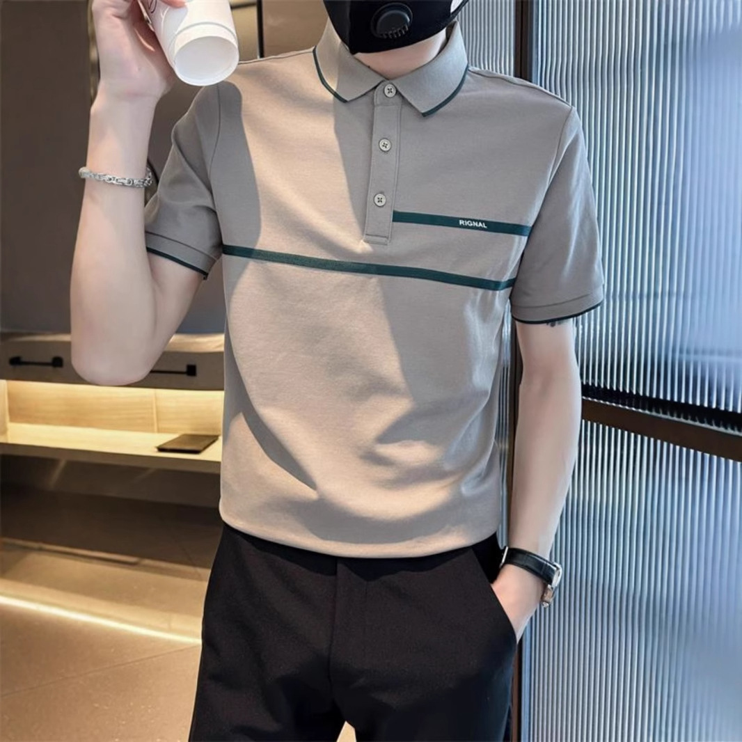 Men's Polo Shirt Trendy Brand Turn-down Collar T-shirt Men's Half Sleeve 2025 New Summer Short Sleeve Shirt Cool Short Designer Short Sleeve
