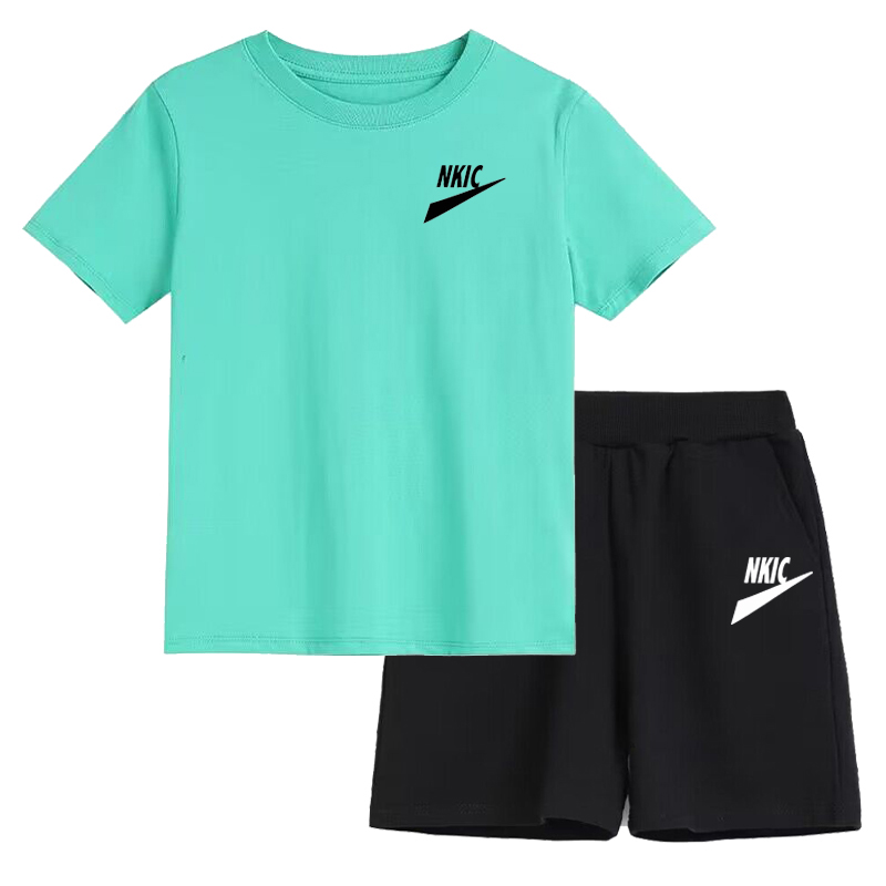 Summer Baby Pink Clothes Set Breathable Sport Football Jogging T-Shirts And Shorts 2PCS Suit Children Boy Cotton Brand Tracksuits 2-13 Years