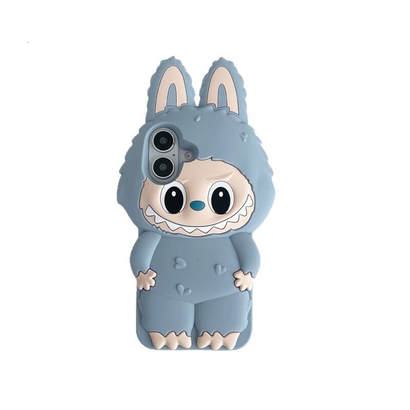 Cartoon 3D Labubu iPhone 14/13 Compatible 11 Apple 16/15 Pro Max Phone Case 12 Shockproof Cover ddmythur
