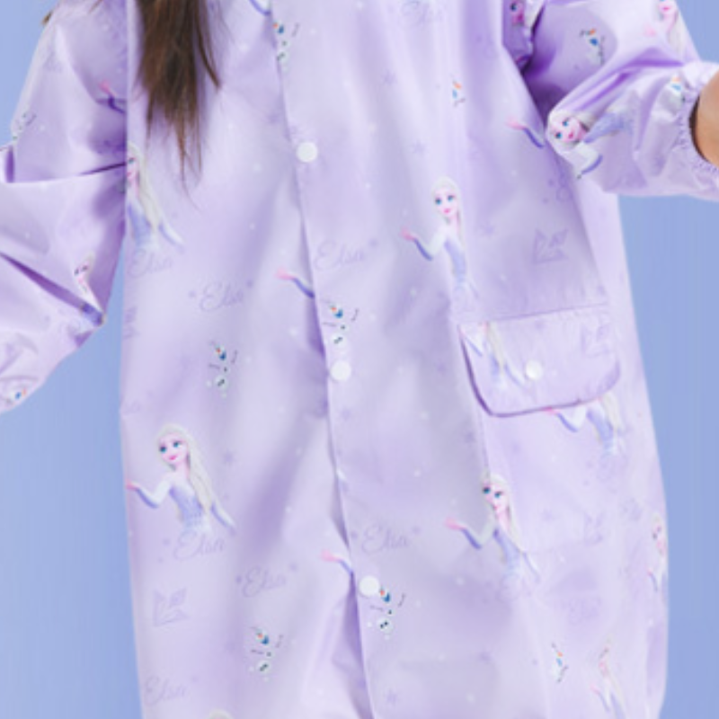 Disney Unisex Raincoat for Boys and Girls Children's Raincoat with PU Adhesive Elsa Girl Student Raincoat Wind and Rainproof Comfortable and Soft