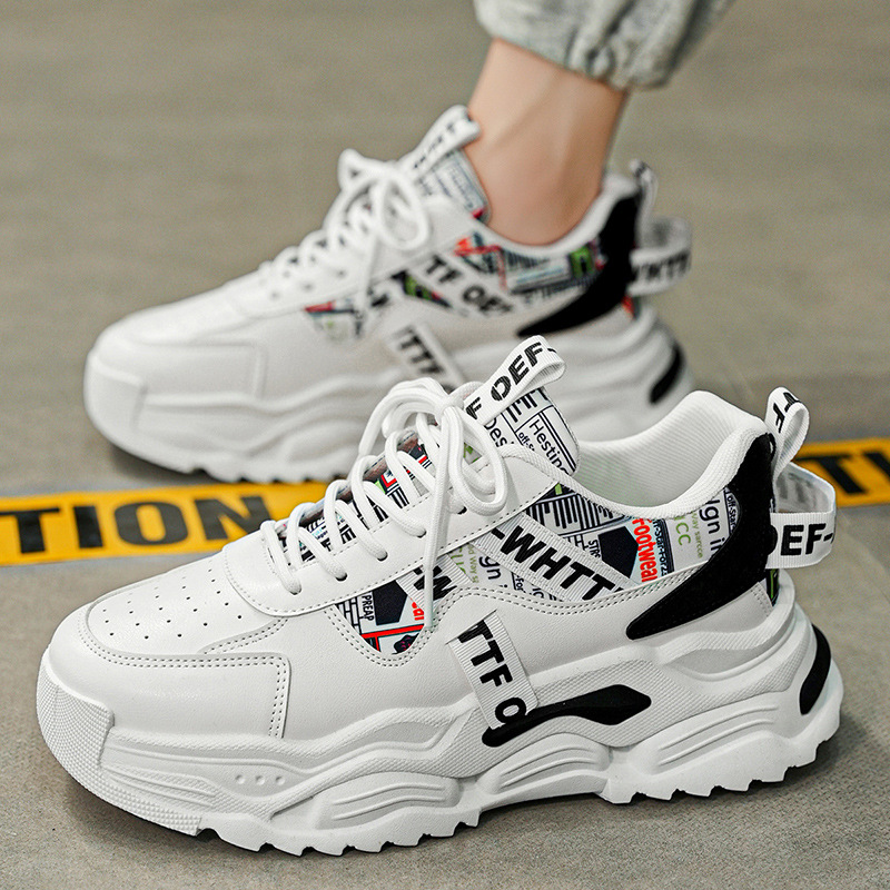 Free shipping casual shoes men dad shoes trendy sports running shoes thick sole comfortable