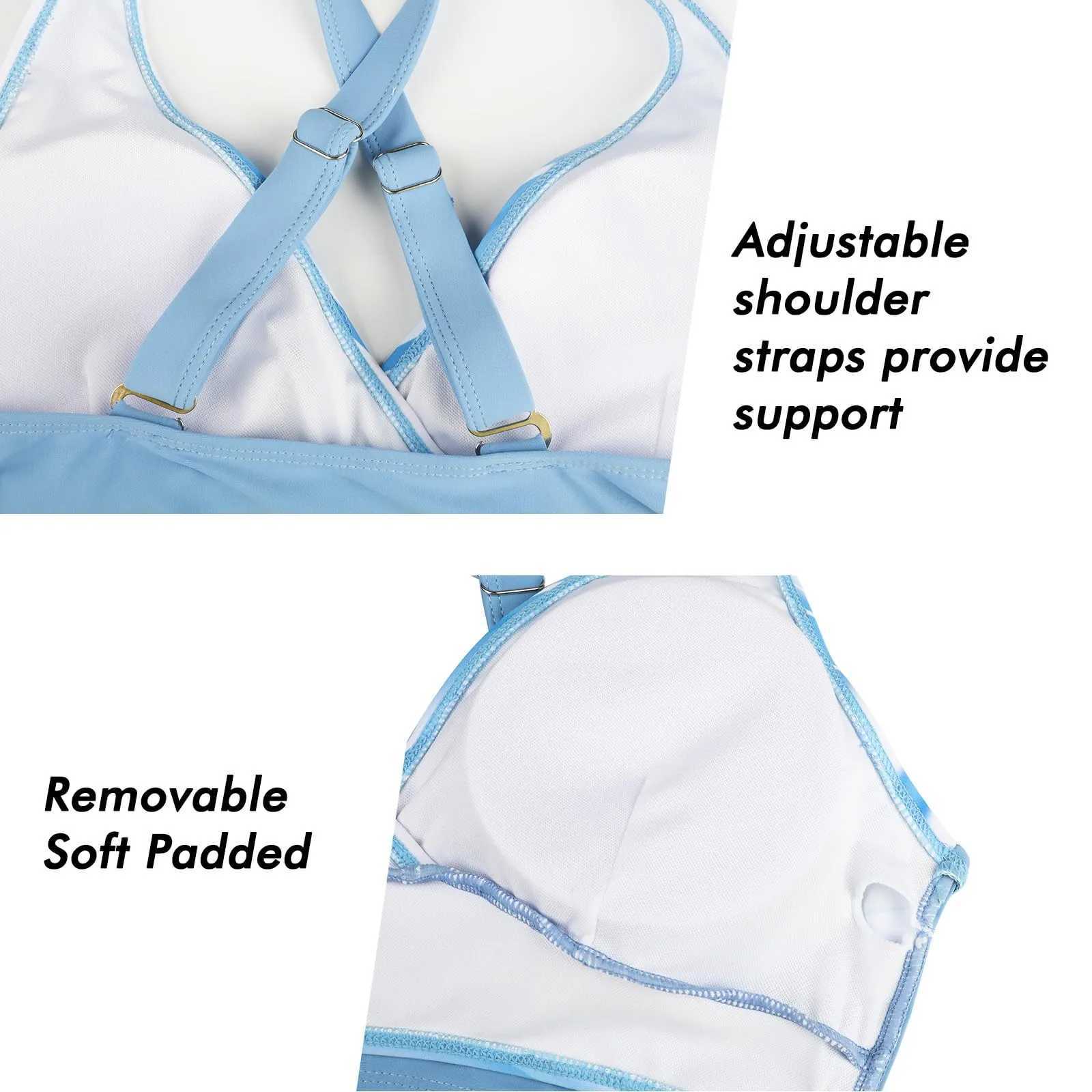 Bohemian High Waist Swimwear Women with Removable Chest Pad 2pcs Bather Bathing Suit Holiday New Sexy Bikini Sets Summer Beachwear XJ250624