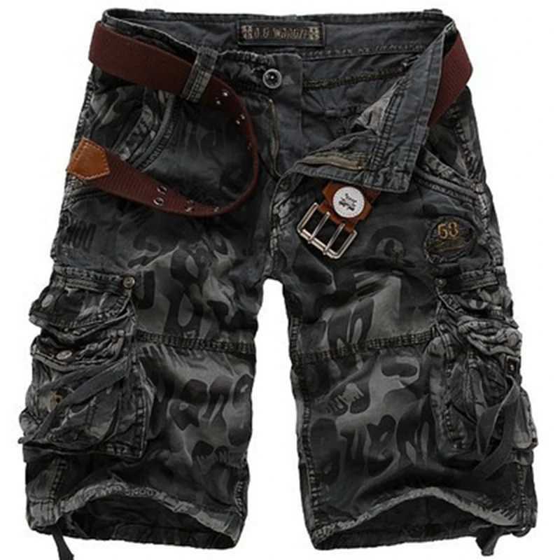 igh Quality Camouflage Loose Cargo Shorts for Men Summer Fashion Camo Shorts Multiple Pockets Cargo Pants for Men W250705