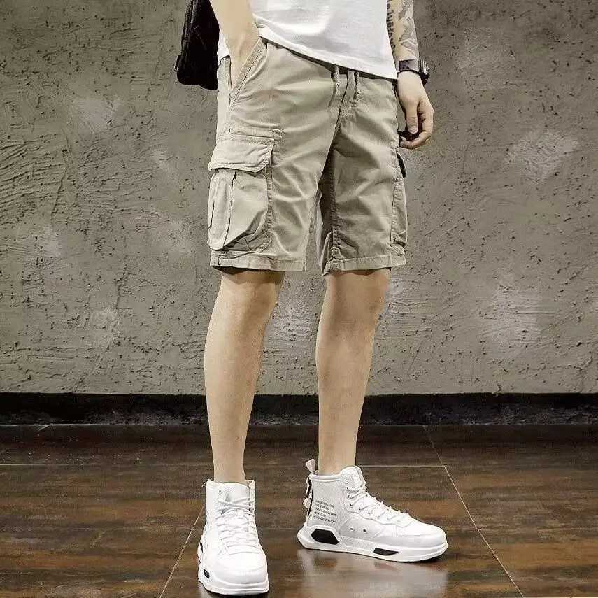 American Retro Trendy Brand Cargo Shorts for Men Loose Fit 2025 Summer New Five-point Casual Shorts W250705