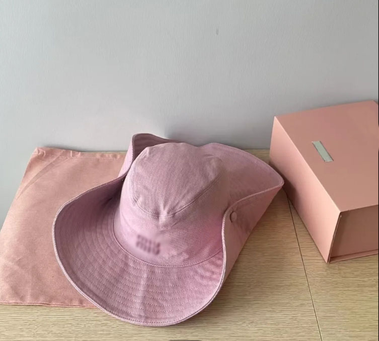 Ladies mu muis embroidered letter visor Luxe summer western cowboy style bucket outdoor camping hiking hat sunscreen rrt