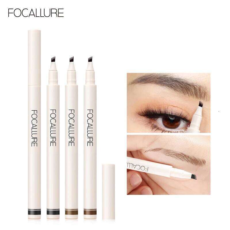 Wholesale FOCALLURE 4 Forks Eyebrow Pencil Ultra-fine Waterproof Long Lasting Natural Eye Brow Tattoo Tint Enhancers Cosmetics X25070