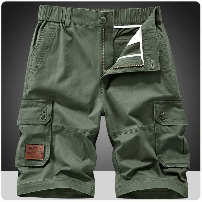 High Quality Mens Military Cargo Shorts Summer Pure Cotton Shorts Men Loose Multi-Pocket Shorts Homme Casual Bermuda Trousers W250705