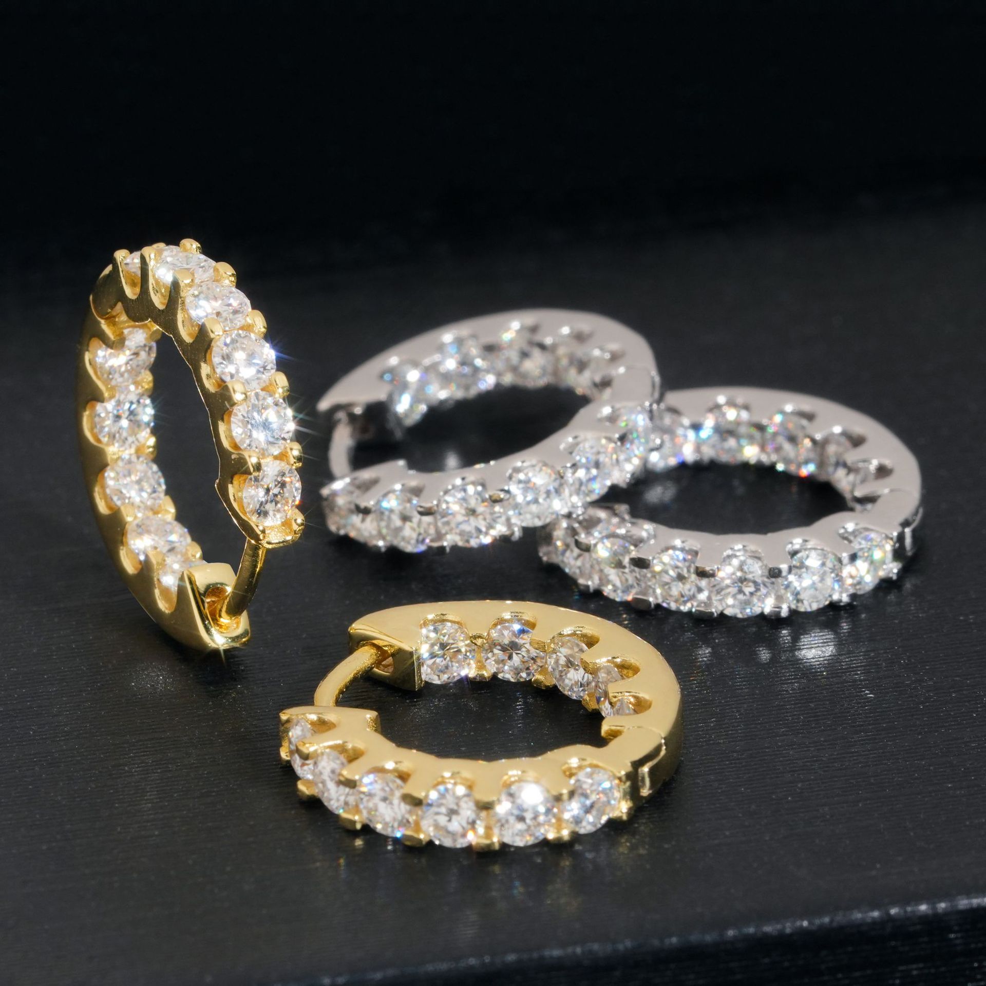 Fashion Women Tennis Earrings Luxury 925 Sterling Silver Jewelry 3MM VVS Moissanite Diamond Hoop Earrings for Engagement