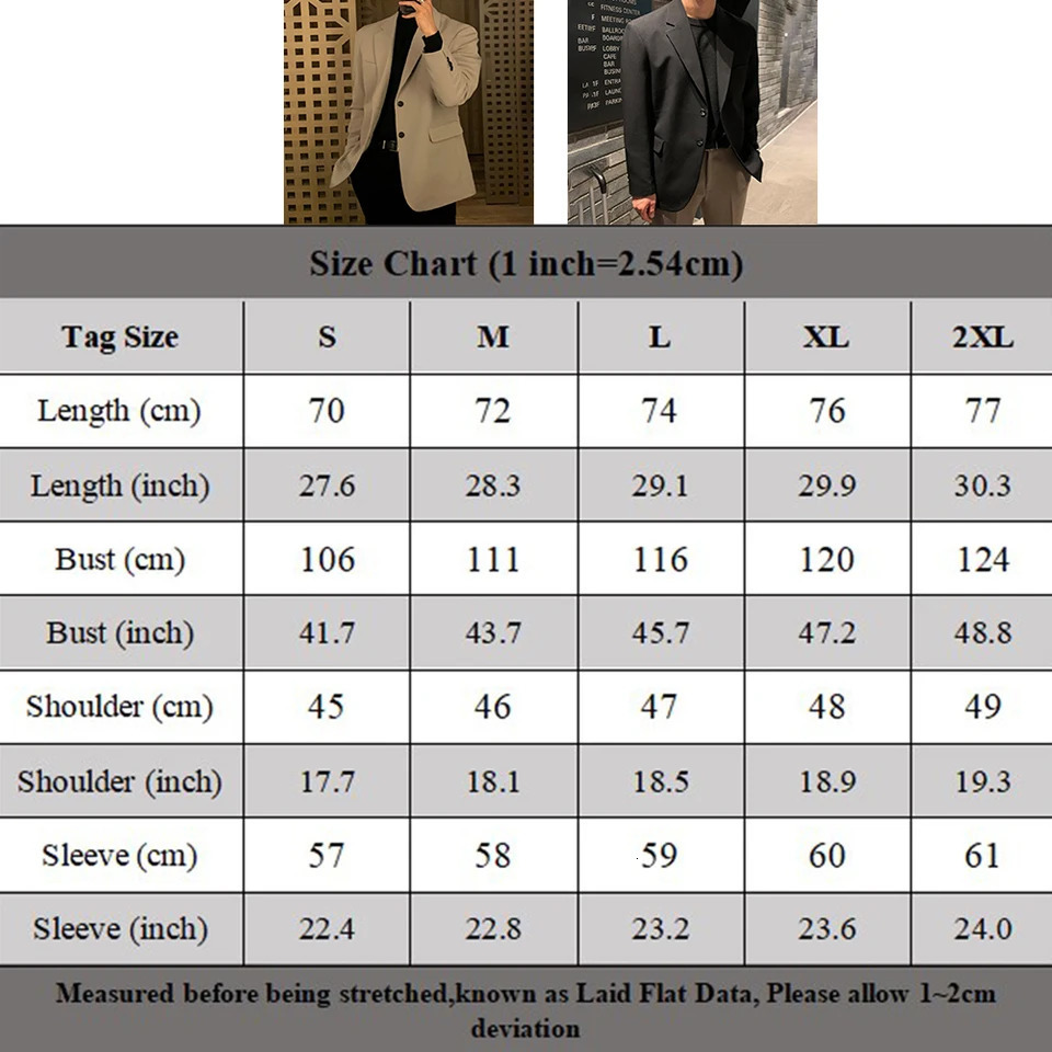 Mens Korean Casual Loose Solid Color Blazer Business Jackets Fashion Slim Fit Wedding Groom Streetwear Social Dress 250628