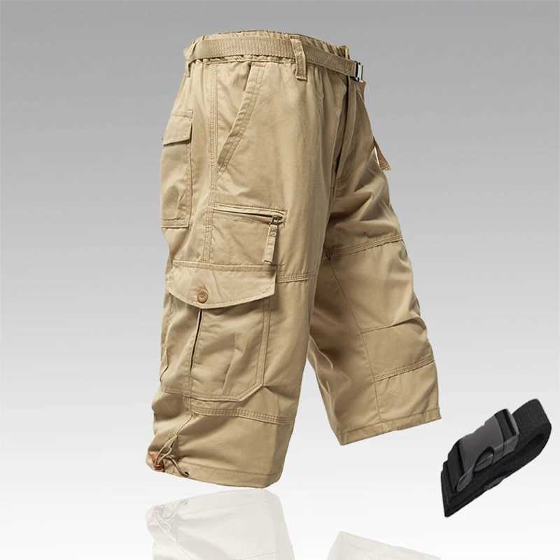 Mens Cargo Shorts Tactical Joggers Quick Dry Casual Relaxed Fit Straight Long Shorts High Quality Streetwear W250705